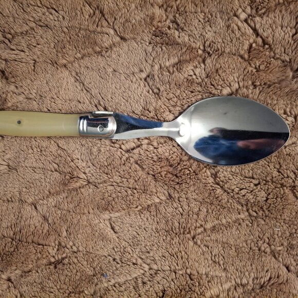 6 Jean Dubost LAGUIOLE IVORY France 8 3/8" Soup Spoons - Picture 6 of 15